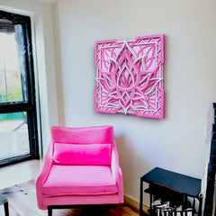 Pink Lotus Mandala Wall Hanging, Peace, Home Decor, Living room, Meditation room