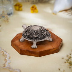 Ashtalakshmi Tortoise Idol – Brass Finish, 24 Carat Gold & Silver Electroplated | Makerz & Marvelz