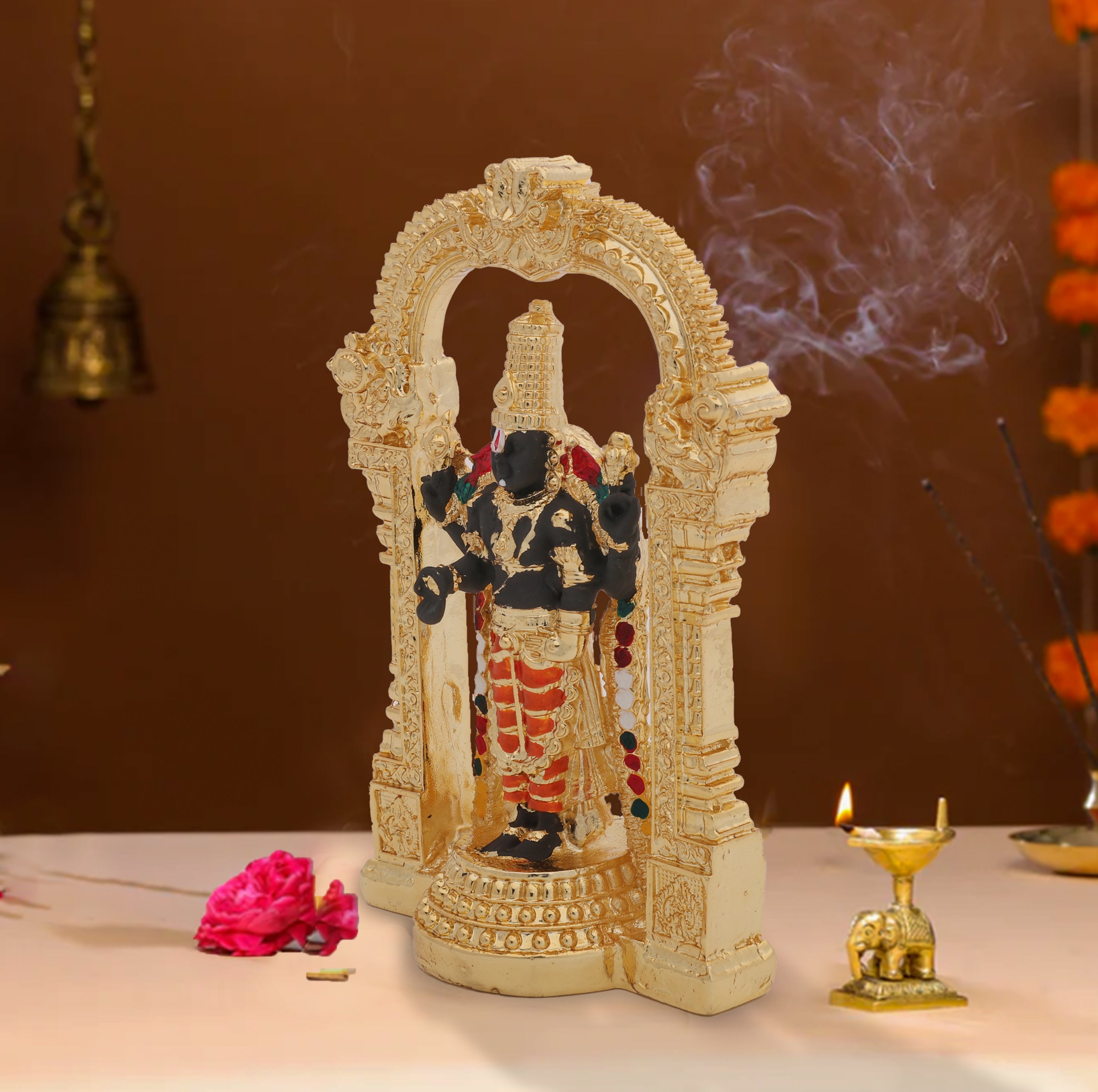 Gold tone Lord Venkateswara Balaji Idol – 24 Carat Gold & Silver Electroplated | Makerz & Marvelz
