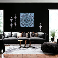 Square Compass Wall Art - Handcrafted Rustic Boho Home Accent, Unique Gift, Wall Decor